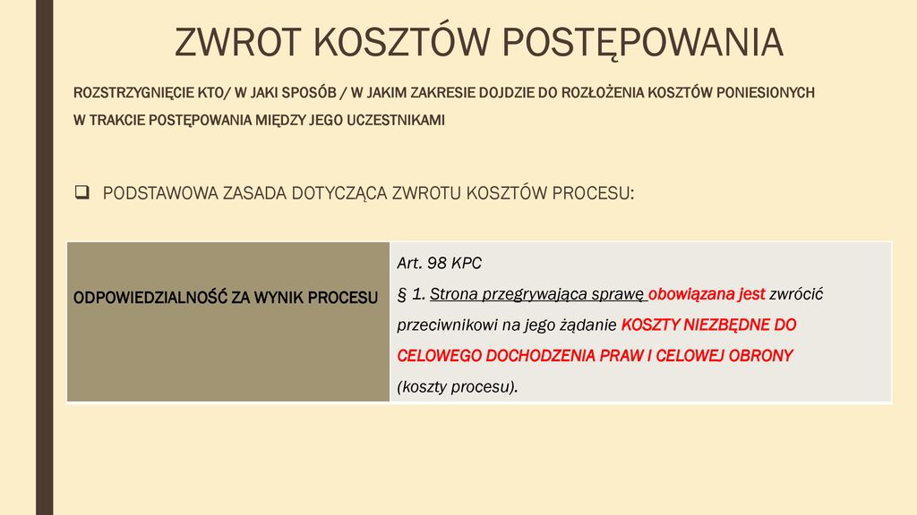 Koszty Post Powania Ppt Pobierz